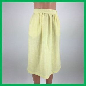 Heather Gray Women's Skirt Size 12 Yellow Mid-Calf